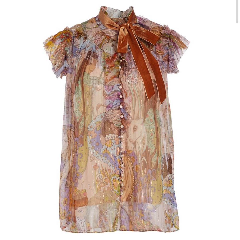 Zimmermann Kaleidoscope Printed Ruffled Top - Picture 4 of 9